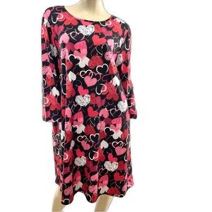Dress Works- Heart Patterned Midi Dress- XXL